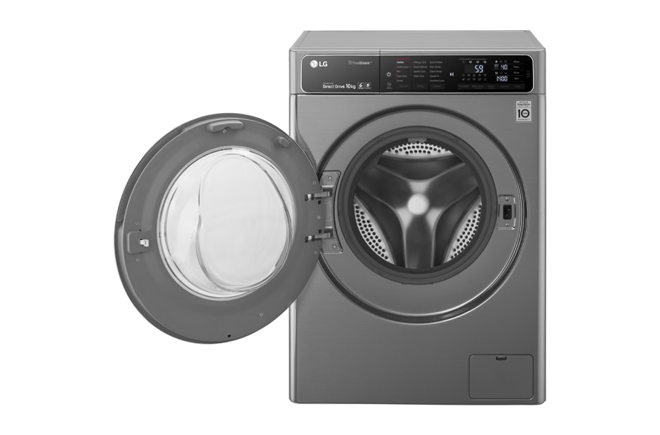 LG غسالة إل جي TurboWash لون فضي فولاذي سعة 10 كجم, FH4U1JBSK6, thumbnail 5